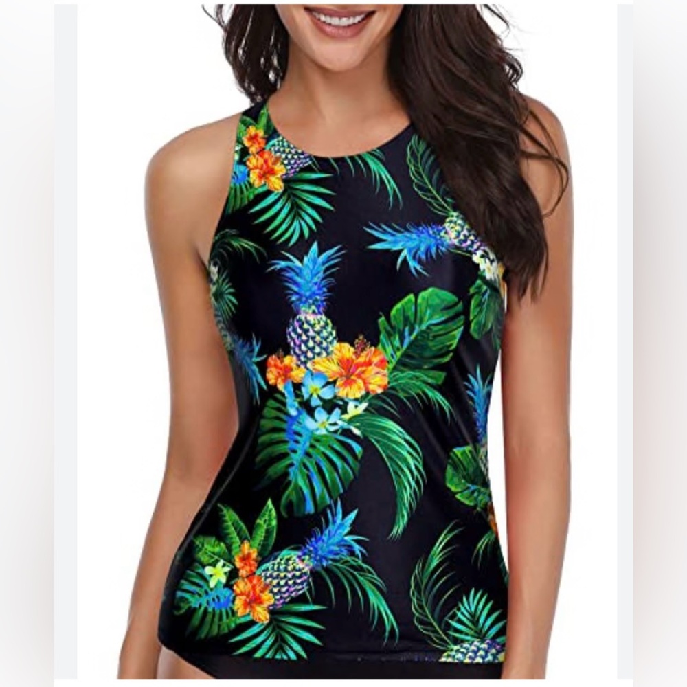 NWT HOLIPICK TROPICAL PRINT TANKINI TOP …. 580
